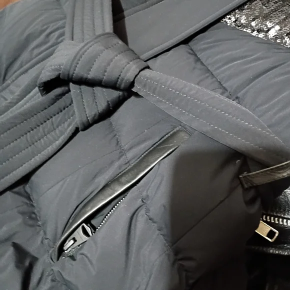 Mackage Adina Down Long Winter Coat With Sequins! Gorgeous!! Size Small Black - Picture 7 of 9